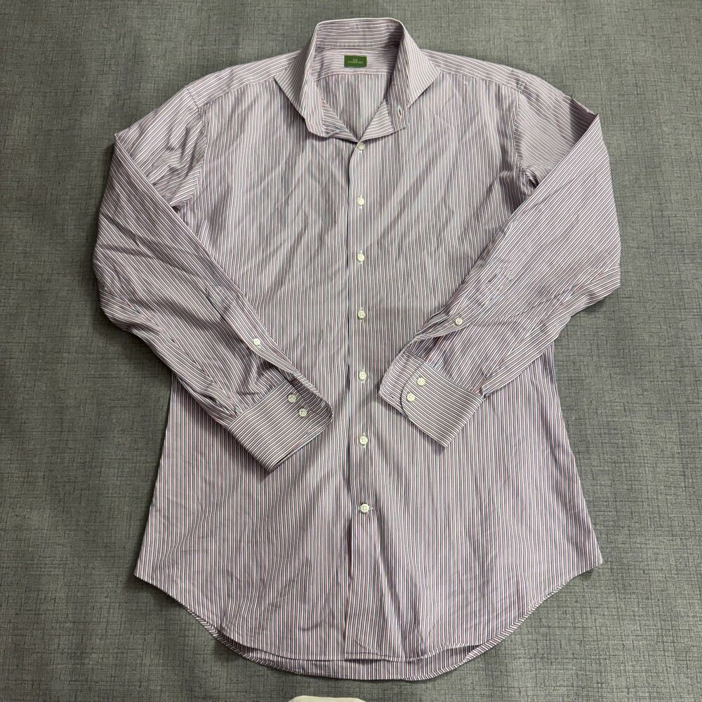 Sid Mashburn Dress Shirt Mens Large Striped 100% Cotton Button Front